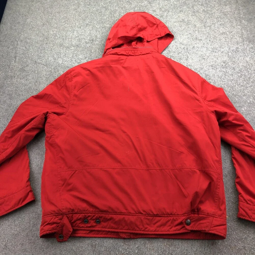 Polo Ralph Lauren Jacket Mens XL Red Hooded Windbreaker Full Zip Lined Outdoor
